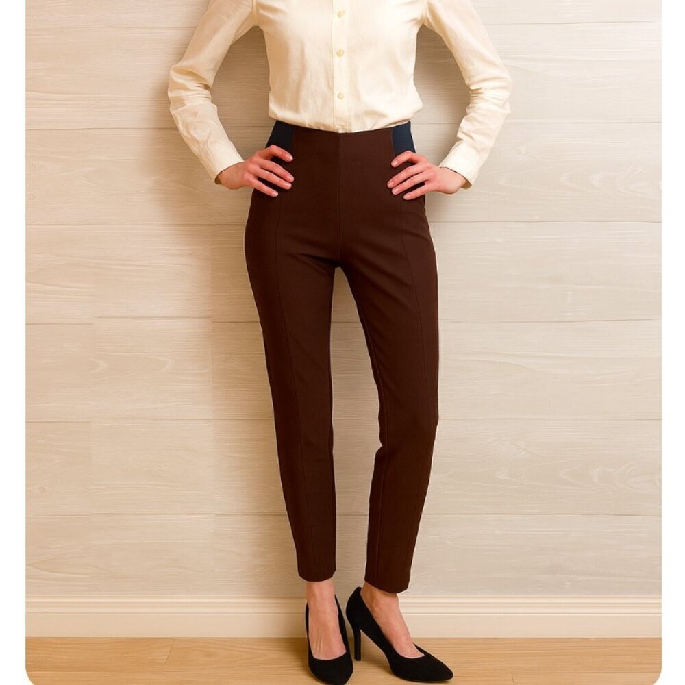 Patrizia Luca Women's Espresso High Waisted Pull On Business Casual Leggings